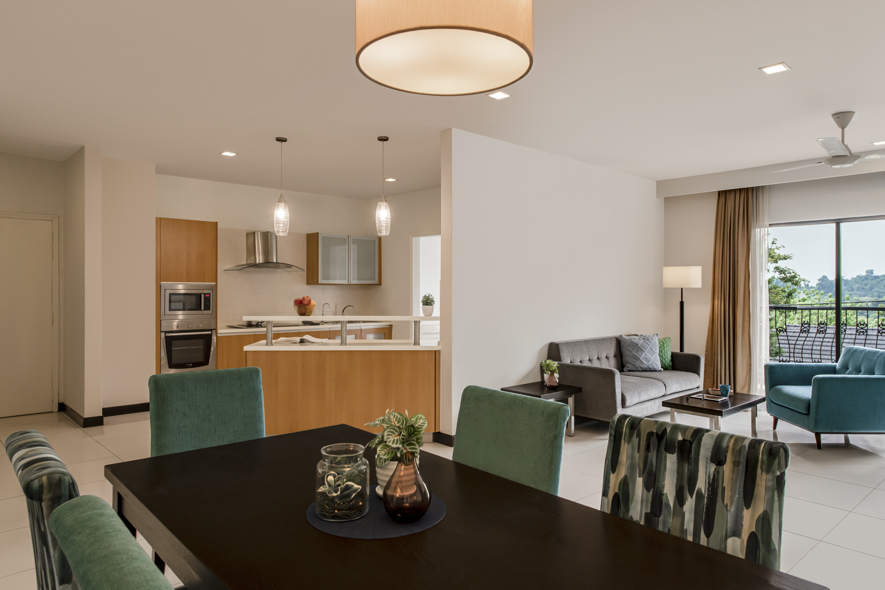 Dining and living area of a premier apartment at Domitys Bangsar