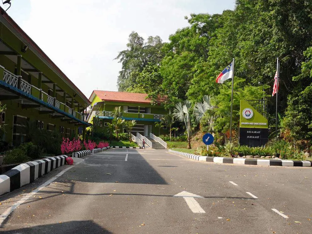 Golden Age Care Centre Melaka campus entrance and signboard
