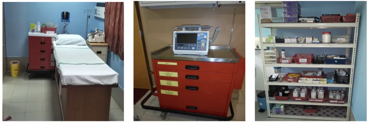 Treatment room with medical equipment at Seavoy Nursing Home