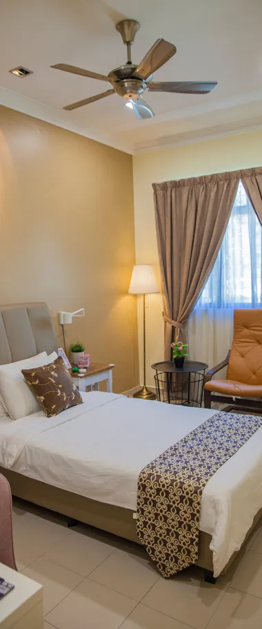 En-suite bedroom at Meridian Care Living, Bangsar