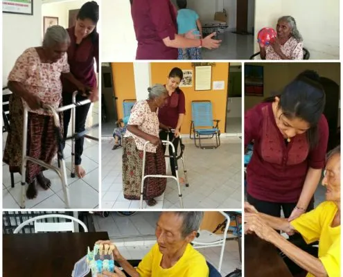 Physiotherapy session at Agecare Cheras nursing home