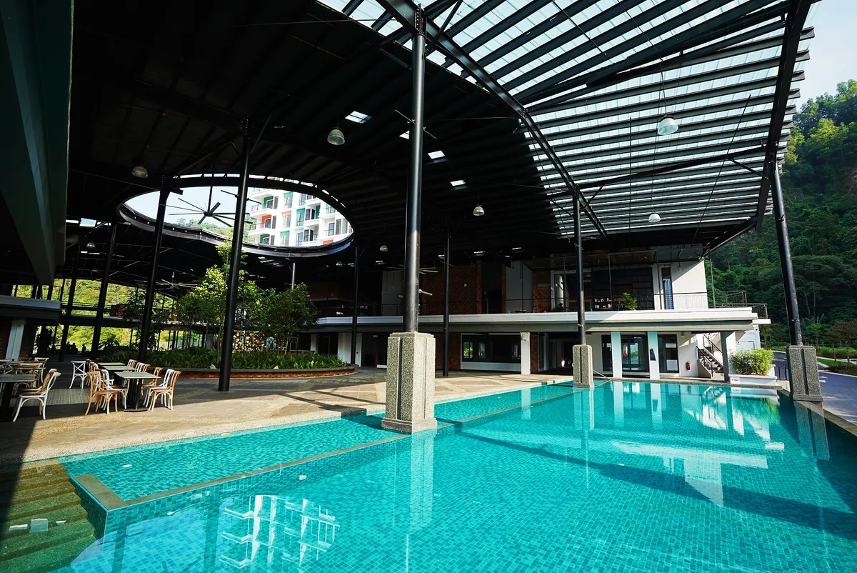 Swimming pool at Millennia Village senior living resort, Seremban