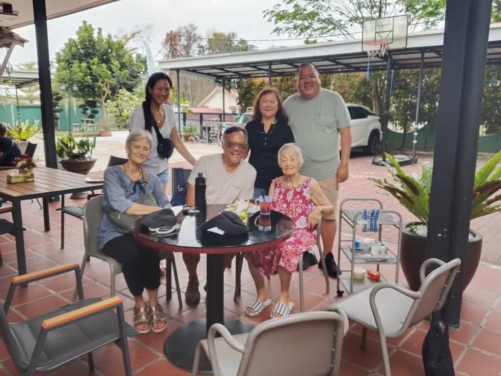 Residents and families gathered at Amazing Grace Care Centre outdoor area